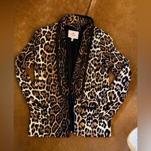 Leopard Print Women's Tuxedo Style Blazer